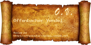 Offenbacher Vendel névjegykártya